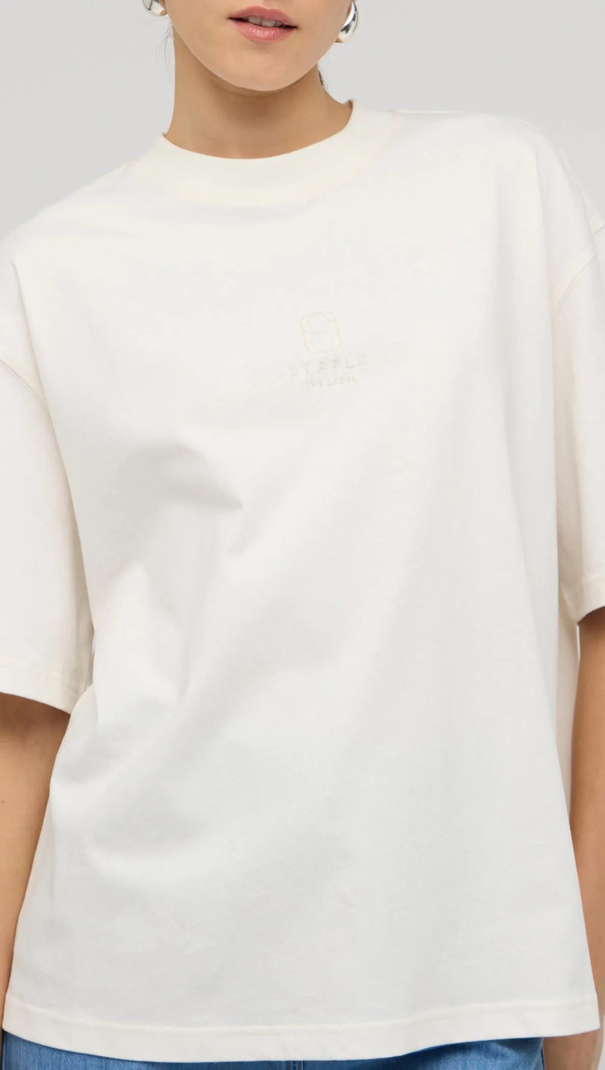 STAPLE EMBROIDERED LOGO TEE-TOPS - CASUAL-Staple the Label