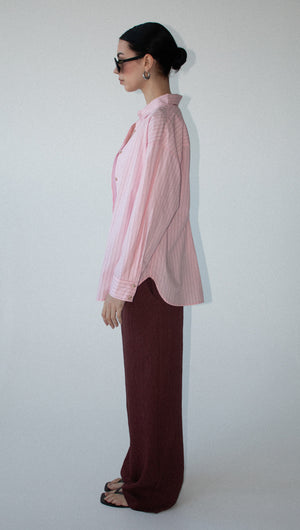 Oversized Cotton Shirt with Back Button Detail