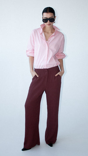 Oversized Cotton Shirt with Back Button Detail