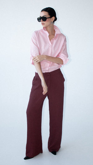 Oversized Cotton Shirt with Back Button Detail
