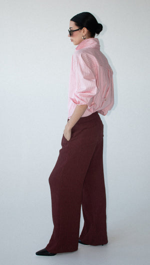 Oversized Cotton Shirt with Back Button Detail