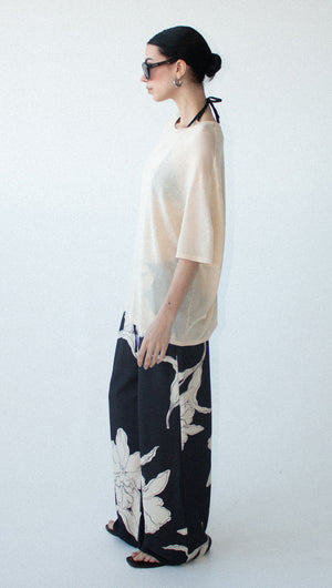 Sketched Floral Drawstring Pant