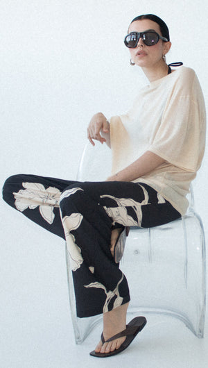 Sketched Floral Drawstring Pant