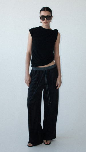 Pinstripe Relaxed Drawstring Pants