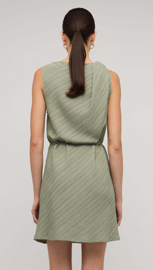 Sage Green Mini Dress With Tie Waist