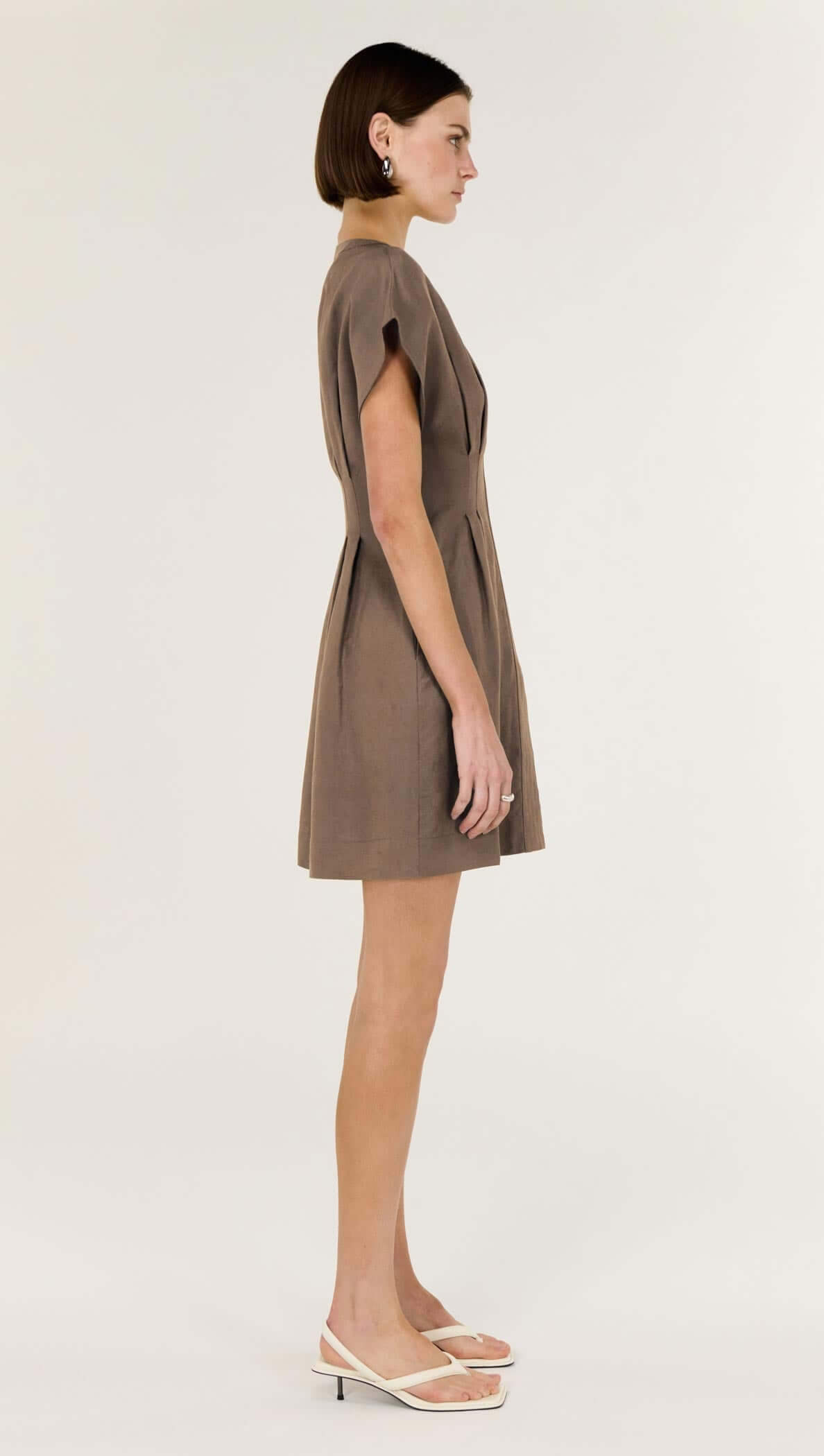 princess polly baby blue dress Havoş Brown Straps Pleated Mini Dress- Trendyol main image 0