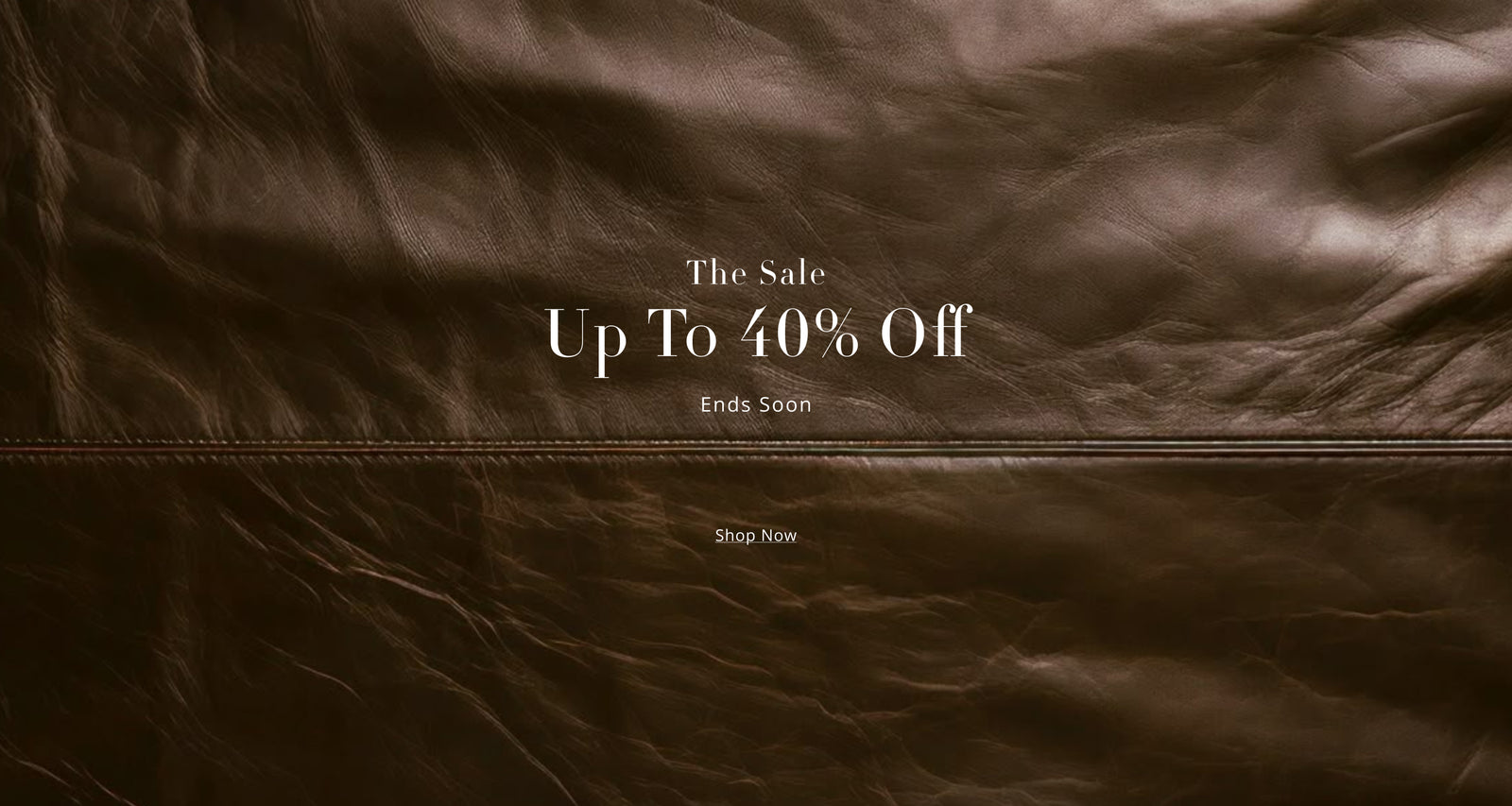 Brown leather texture background with sale text overlay