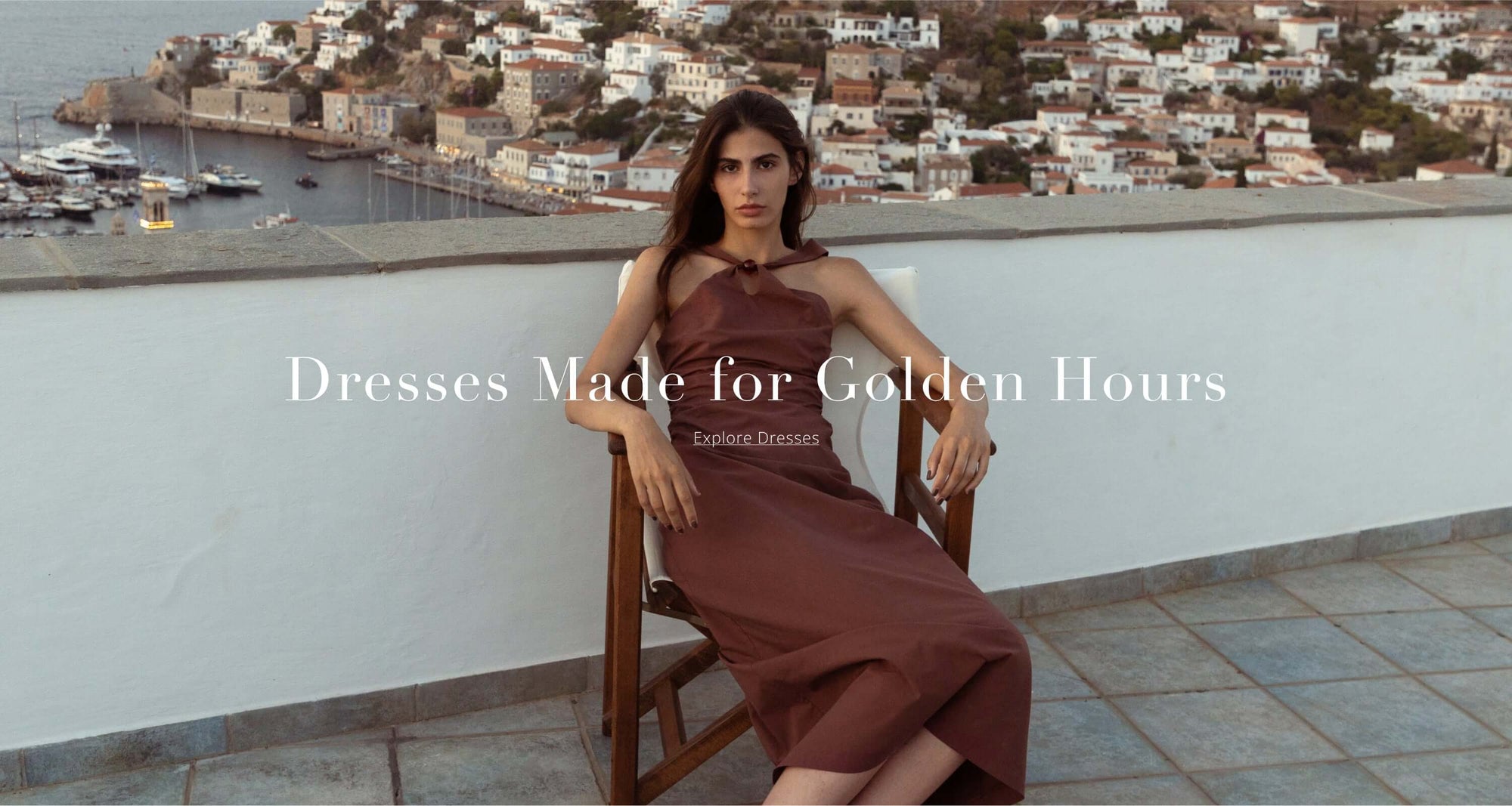Staple The Label - Spring Collection - Brown Cotton Ruched Halter Neck Midi Dress