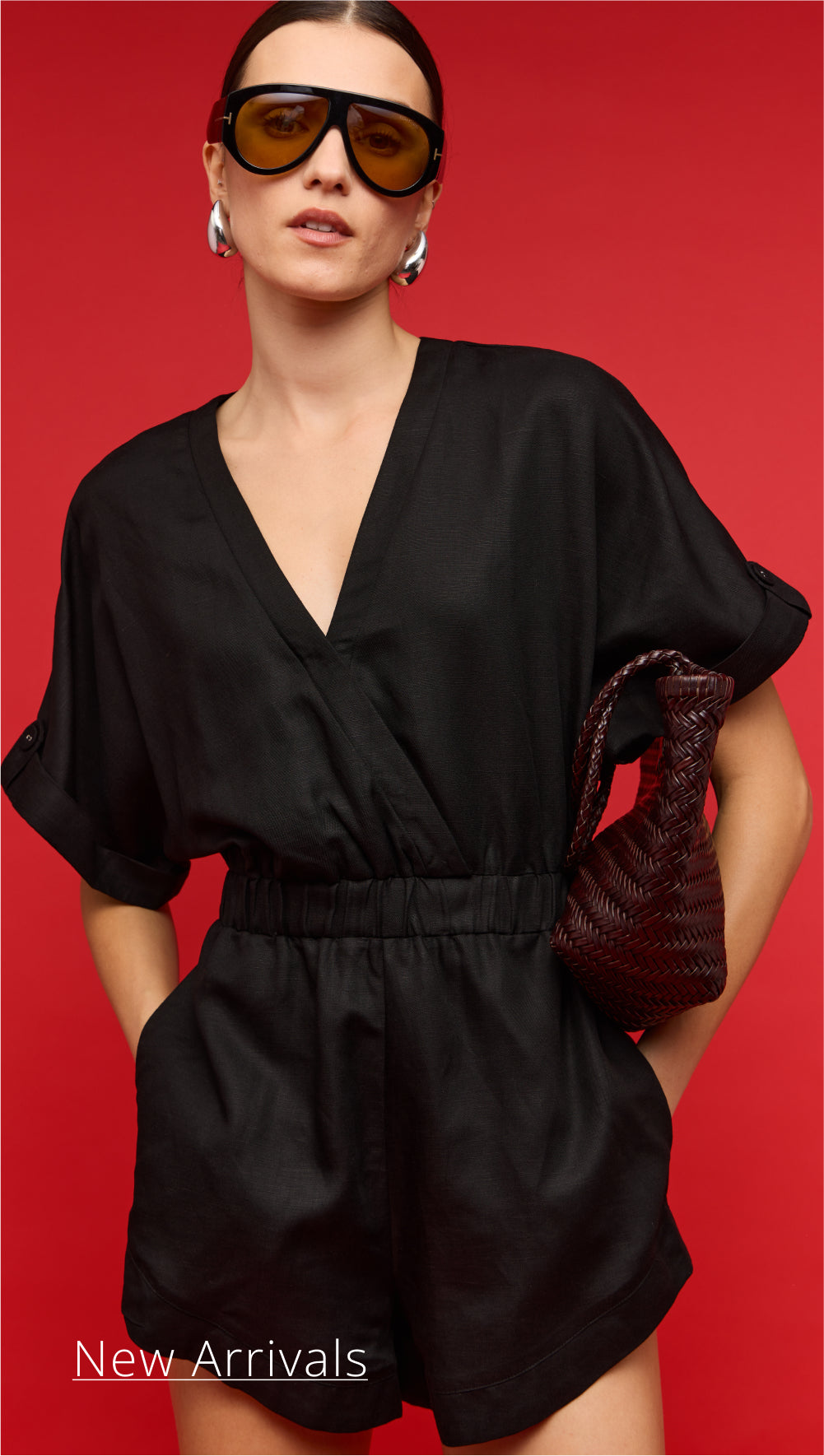 black linen playsuit