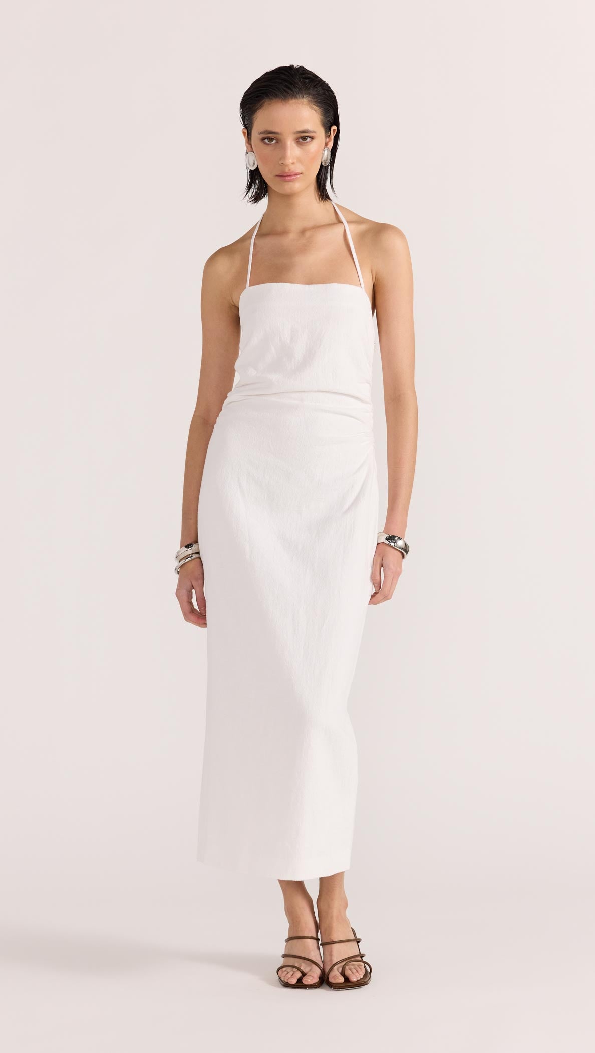 Athena Halter Midi Dress S / White Athena Halter Midi Dress S / White