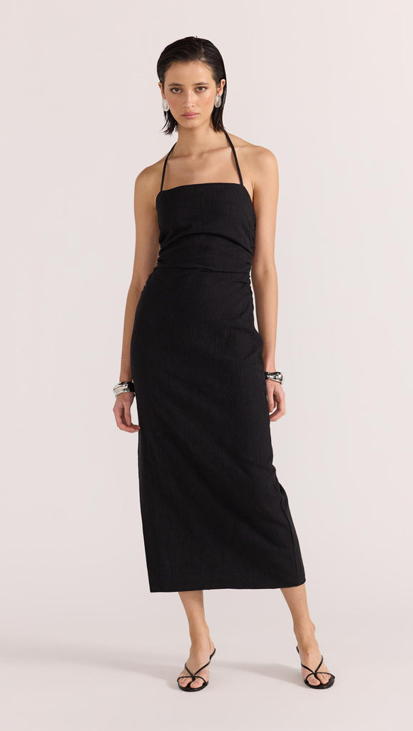black halo athena midi dress Black Halo Athena Midi Dress Large