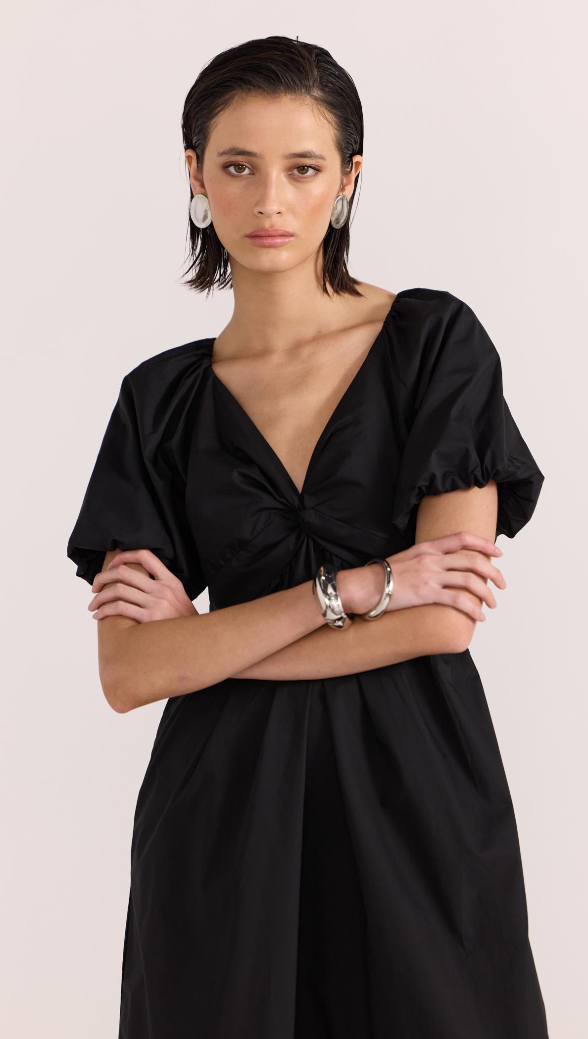 ILANA TWIST FRONT DRESS-Staple the Label