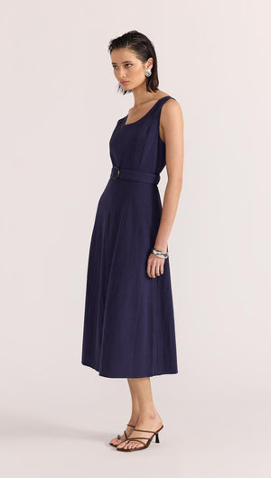 MIRA BELTED MIDI DRESS