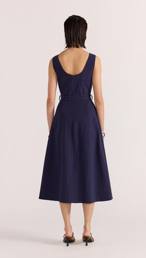 MIRA BELTED MIDI DRESS