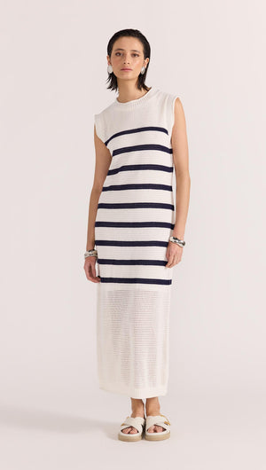 VEDA STRIPE KNIT MIDI DRESS