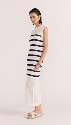 VEDA STRIPE KNIT MIDI DRESS