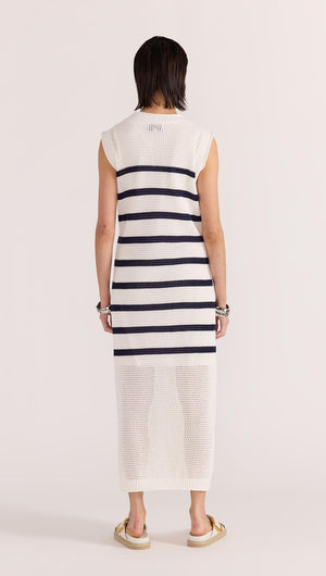 VEDA STRIPE KNIT MIDI DRESS