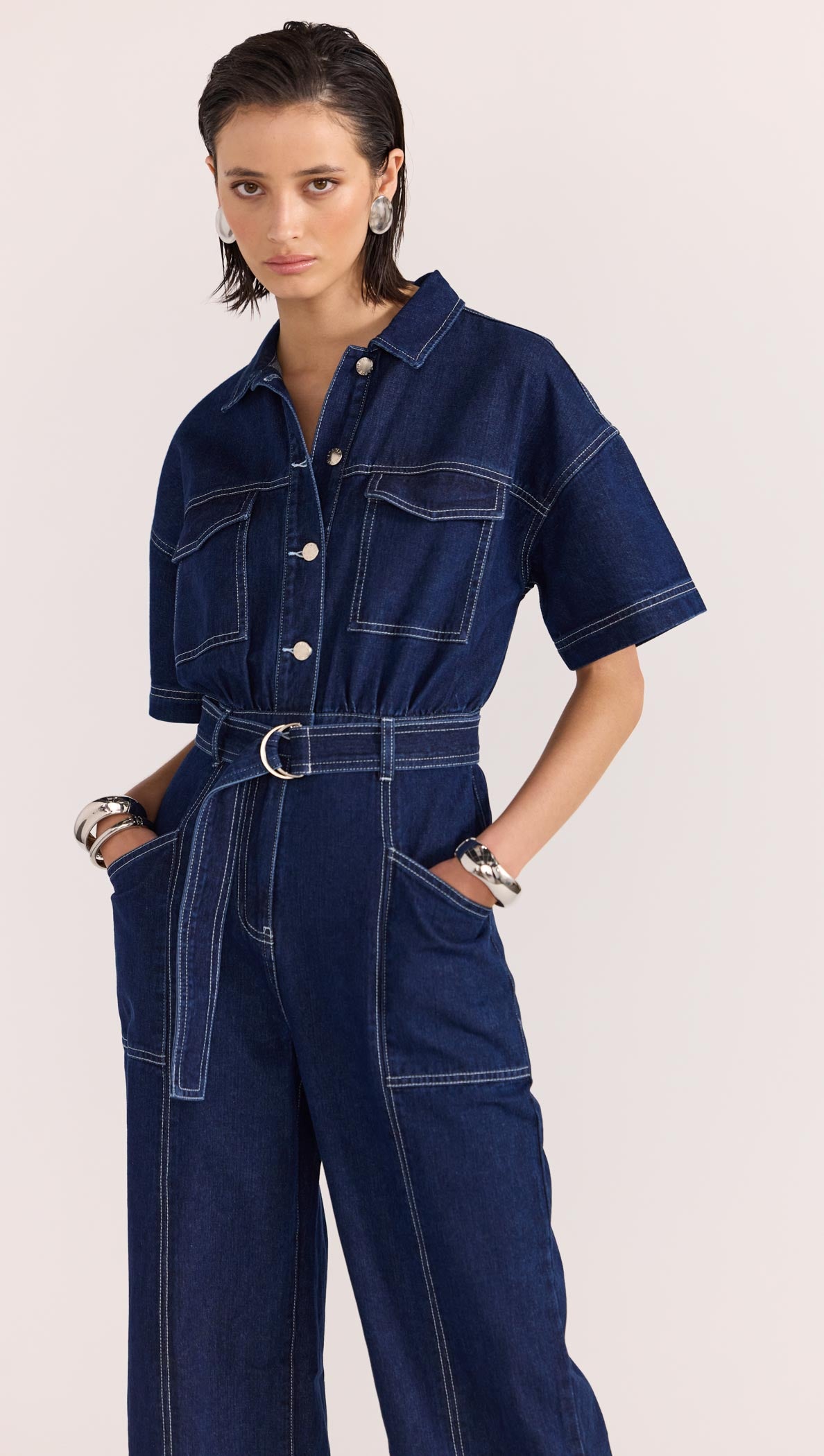 AUGUSTA DENIM JUMPSUIT-Staple the Label