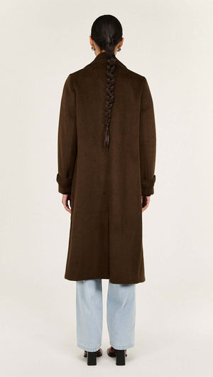 Brown Double-Breasted Longline Coat