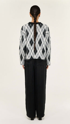 Relaxed Fit Argyle Brushed Jumper