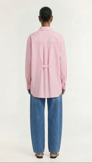 Oversized Cotton Shirt with Back Button Detail