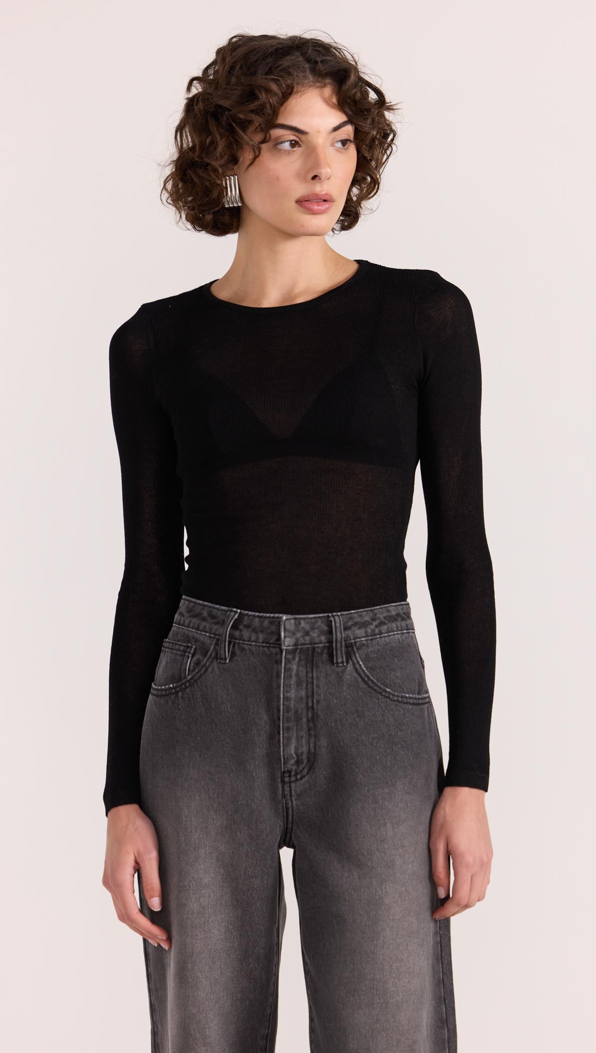 【全3色】フェイクショールニットトップ　ホワイト ミント ブラック【shawl-n25042201top】( mja )(250428) Hanato(ハナト) コットンシルクビッグストール／70×175cm