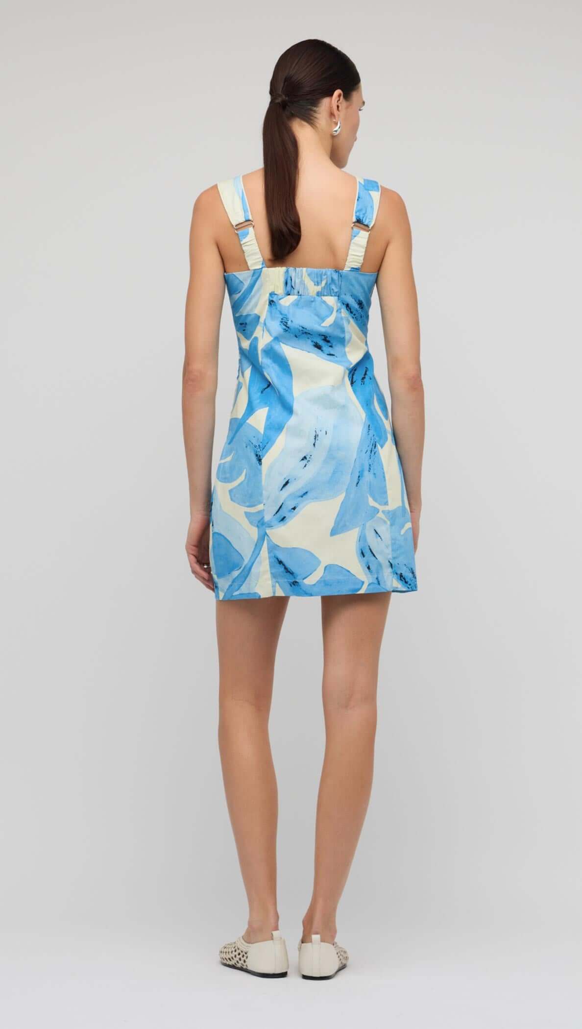 Staple The Label Blue & White Floral Cotton Mini Dress