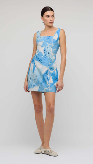 Staple The Label Blue & White Floral Cotton Mini Dress