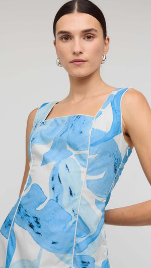 Staple The Label Blue & White Floral Cotton Mini Dress