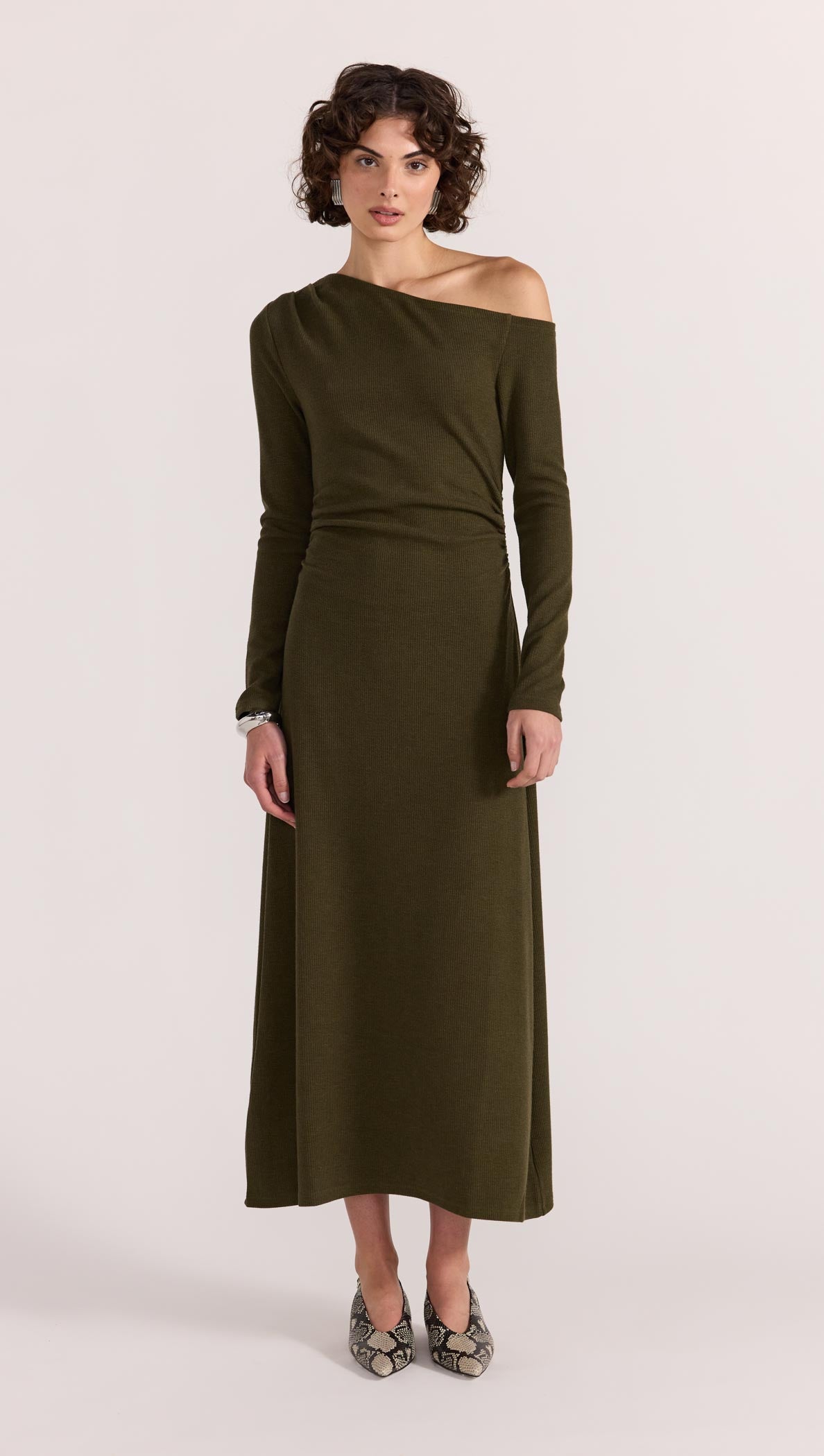 Mason Midi Dress - Khaki - Staple the Label Mason Midi Dress - Khaki - Staple the Label